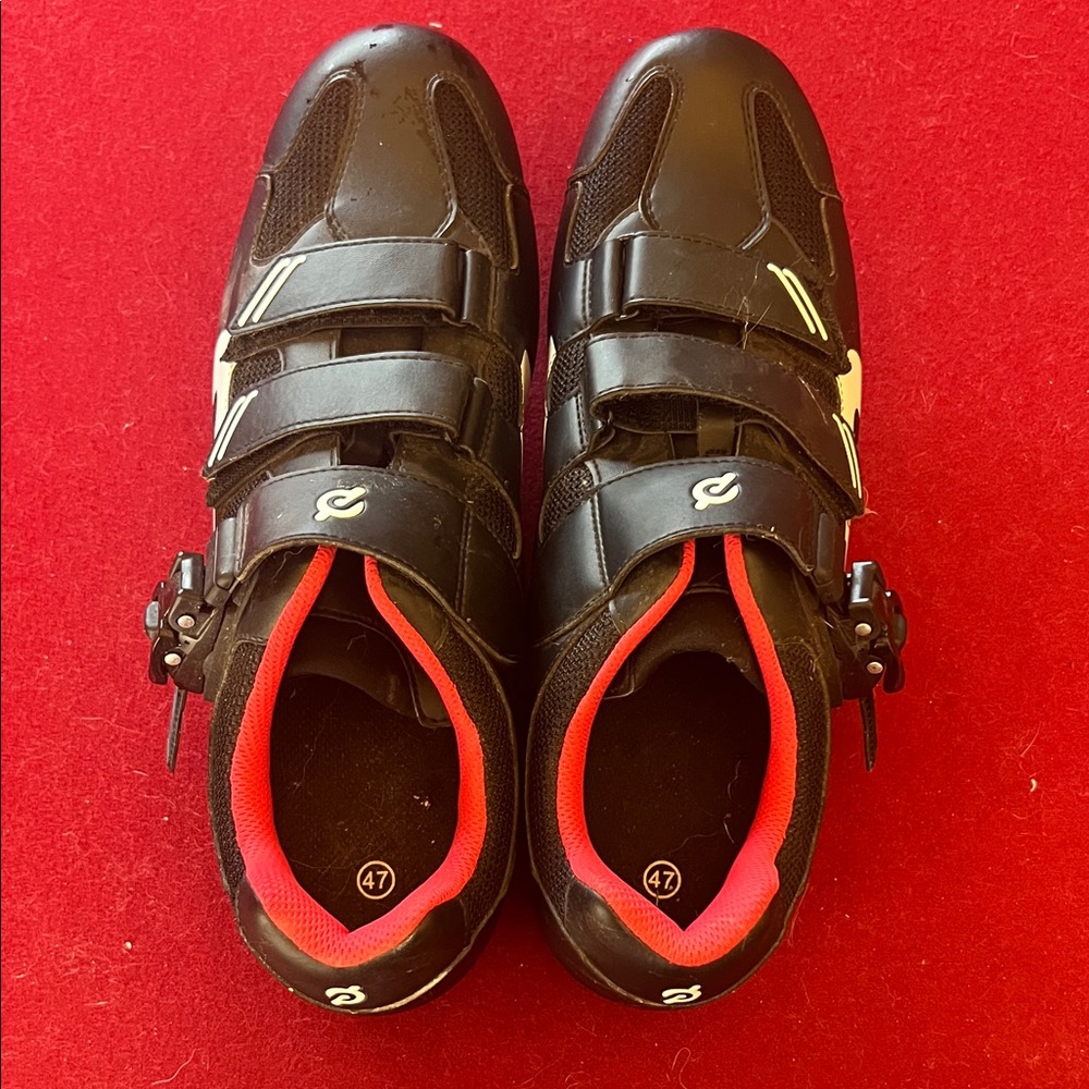 Peloton Black and Red Athletic bike Shoes